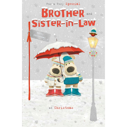 Boofle Brother & Sister-In-Law Christmas Card Embellished Xmas Greeting Cards