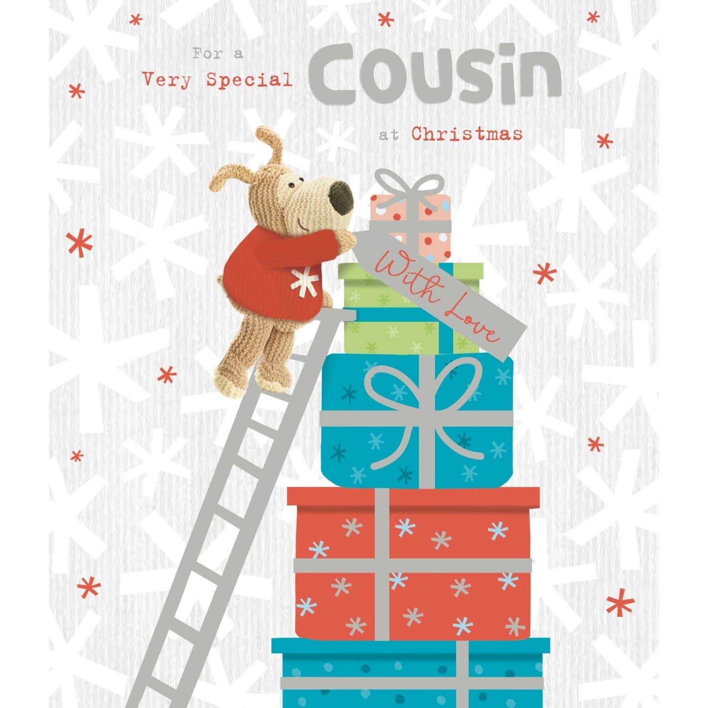 Boofle Special Cousin Christmas Card Stack Of Presents Cute Xmas Greeting Cards