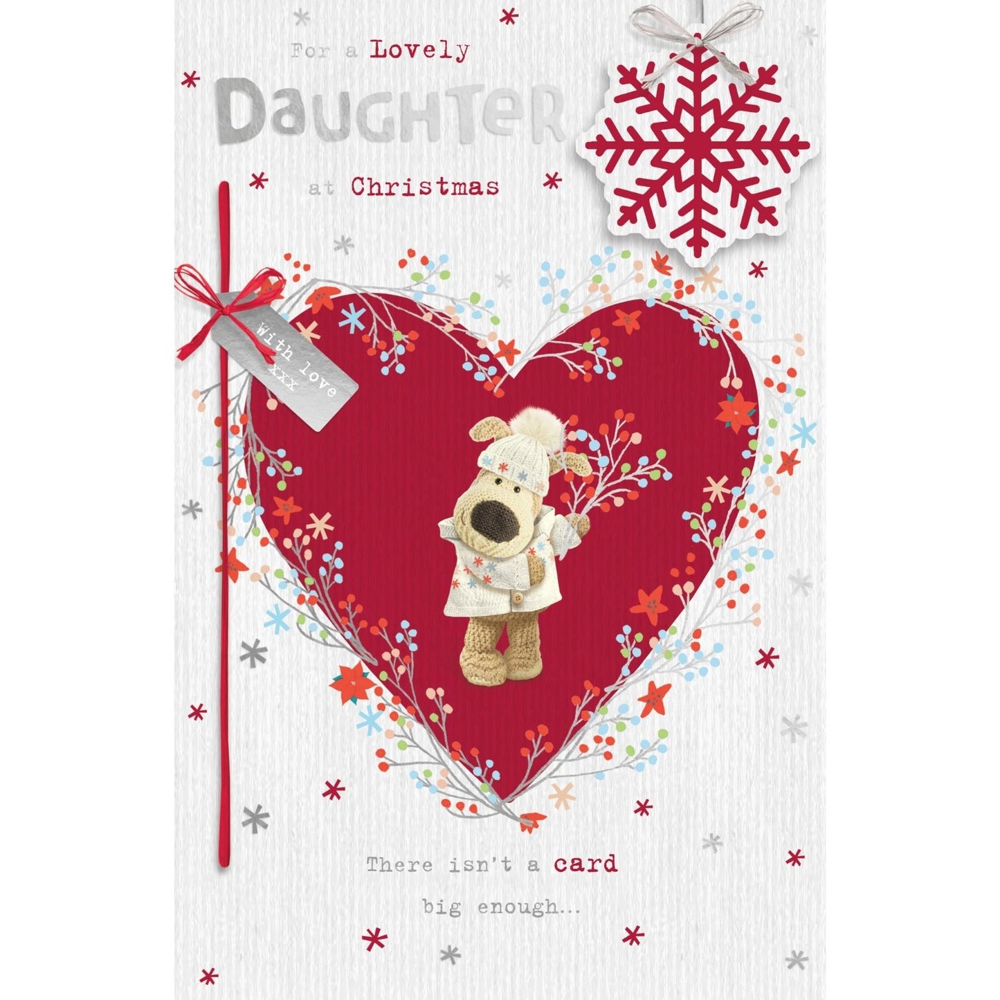 Boofle Daughter Christmas Card Embellished Xmas There Isn't A Card Big Enough