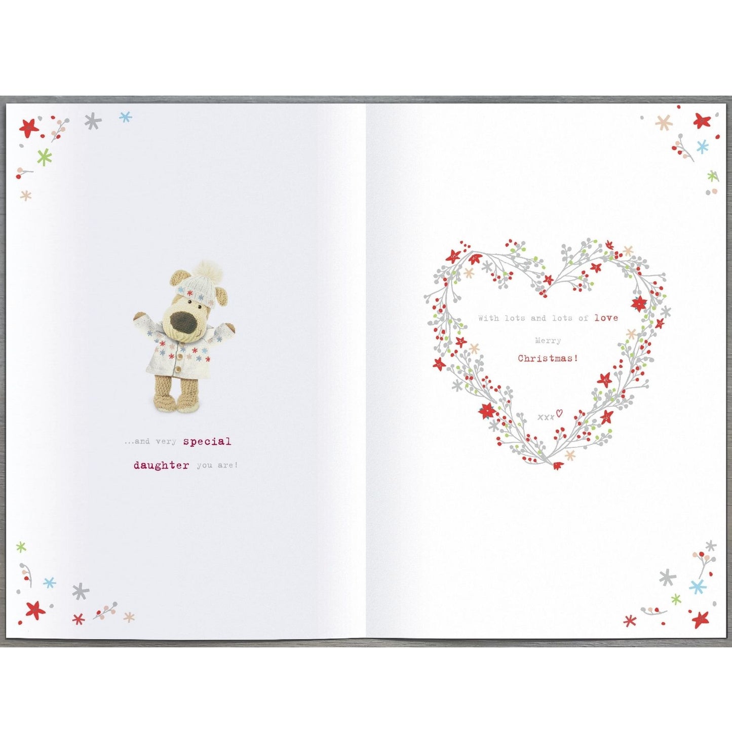 Boofle Daughter Christmas Card Embellished Xmas There Isn't A Card Big Enough