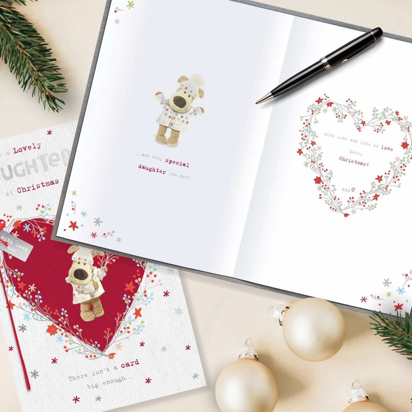 Boofle Daughter Christmas Card Embellished Xmas There Isn't A Card Big Enough