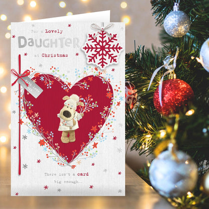 Boofle Daughter Christmas Card Embellished Xmas There Isn't A Card Big Enough