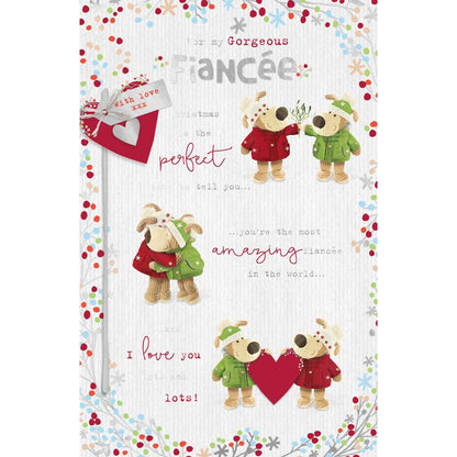 Boofle My Gorgeous Fiancée Christmas Card Embellished Cute Xmas Greeting Cards