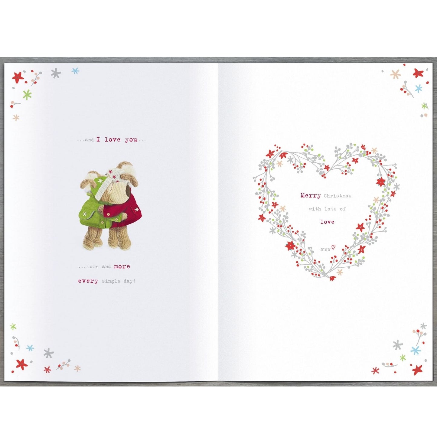 Boofle My Gorgeous Fiancée Christmas Card Embellished Cute Xmas Greeting Cards