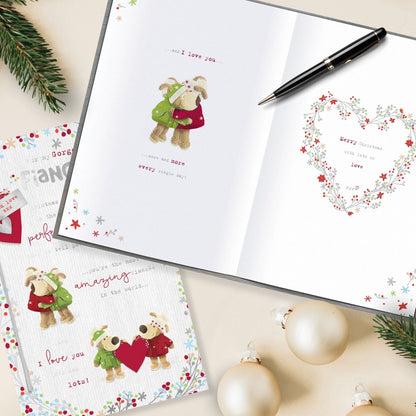 Boofle My Gorgeous Fiancée Christmas Card Embellished Cute Xmas Greeting Cards