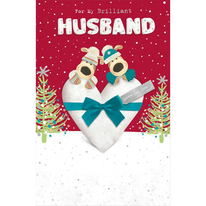 Boofle My Brilliant Husband Christmas Card Love Heart Cute Xmas Greeting Cards