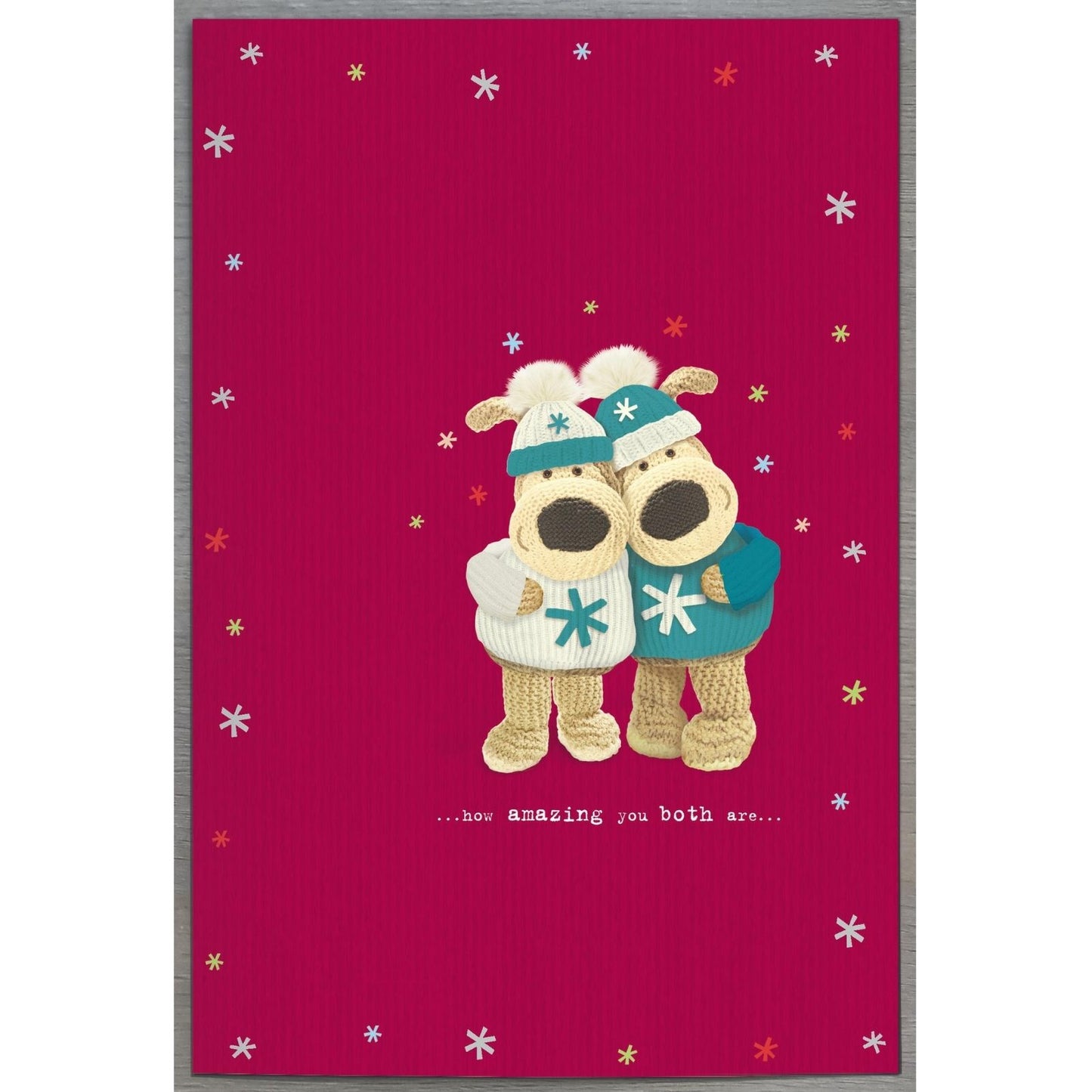 Boofle Special Mum & Dad Christmas Card Embellished Cute Xmas Greeting Cards