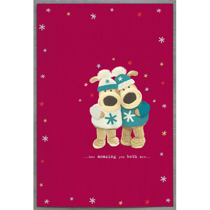 Boofle Special Mum & Dad Christmas Card Embellished Cute Xmas Greeting Cards