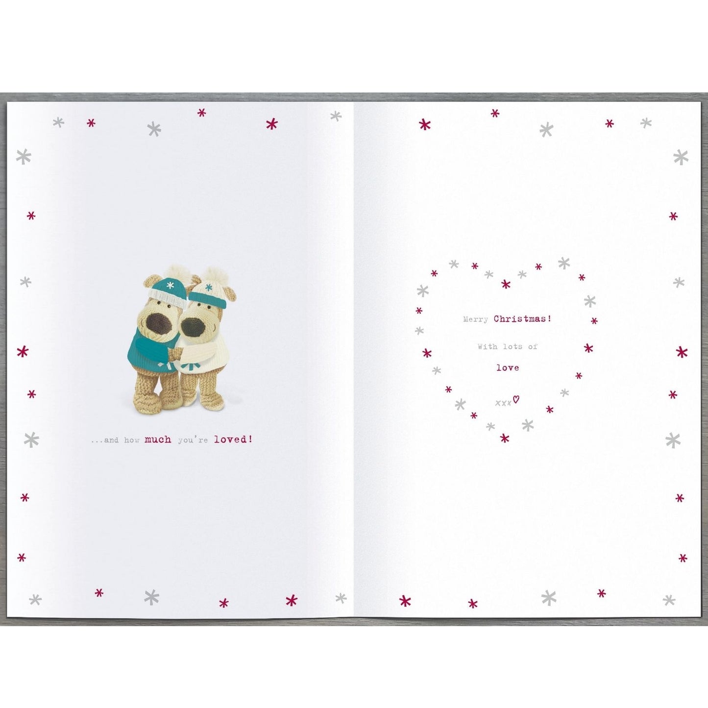 Boofle Special Mum & Dad Christmas Card Embellished Cute Xmas Greeting Cards