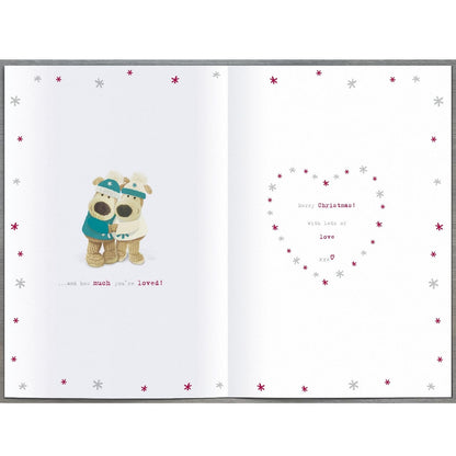 Boofle Special Mum & Dad Christmas Card Embellished Cute Xmas Greeting Cards