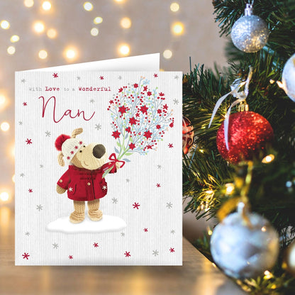 Boofle Love To A Wonderful Nan Christmas Card Flowers Cute Xmas Greeting Cards