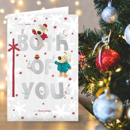 Boofle Love To Both Of You Christmas Card Embellished Cute Xmas Greeting Cards