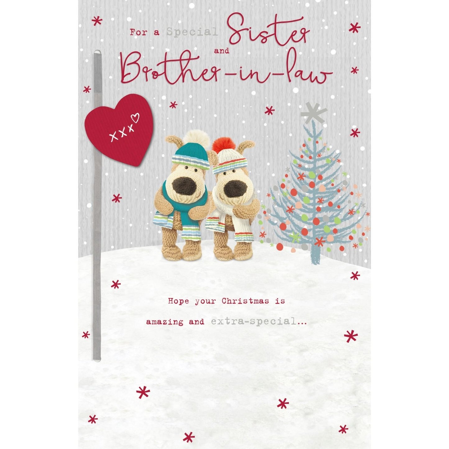 Boofle Sister & Brother-In-Law Christmas Card Embellished Xmas Greeting Cards
