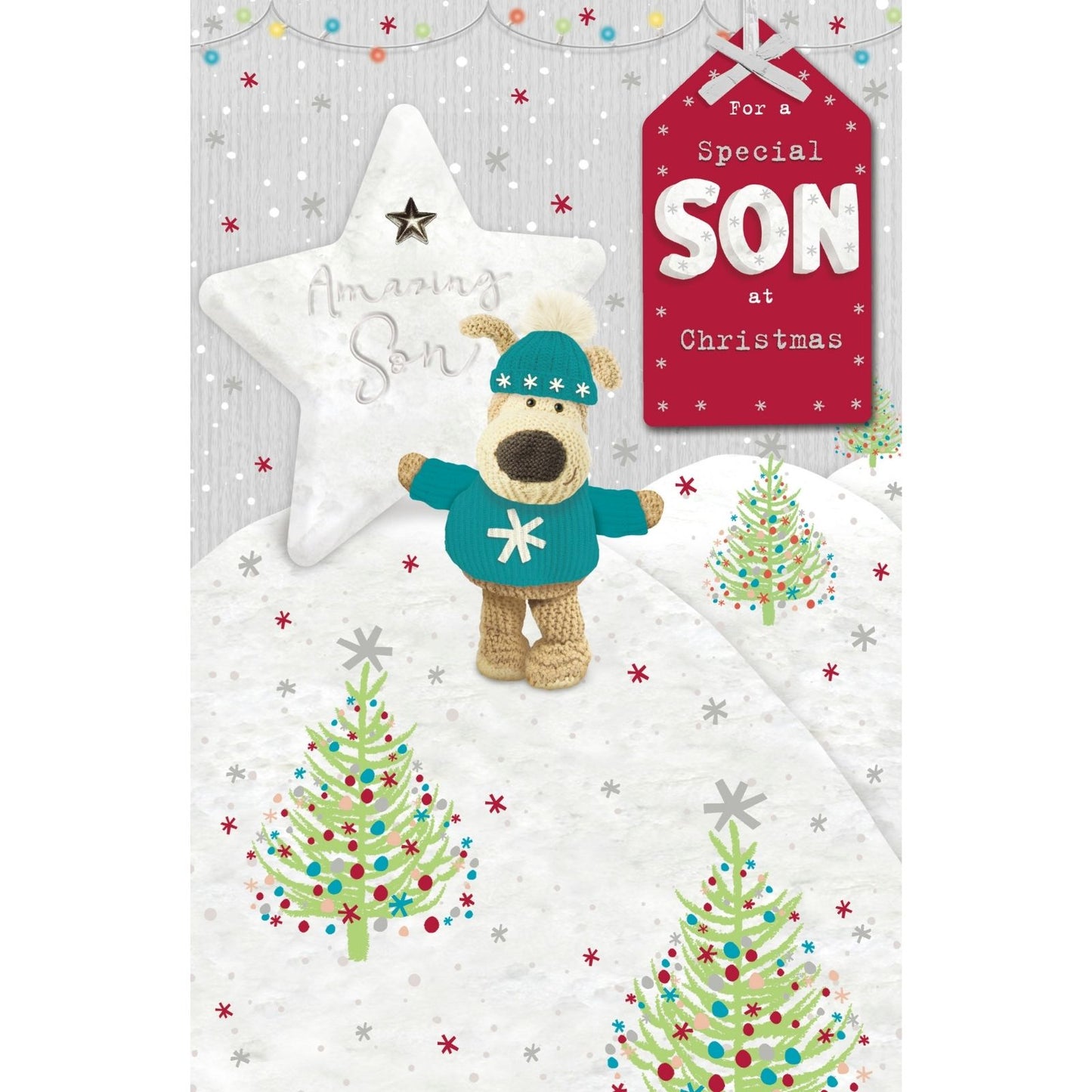 Boofle For A Special Son Christmas Card Embellished Cute Xmas Greeting Cards