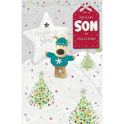 Boofle For A Special Son Christmas Card Embellished Cute Xmas Greeting Cards