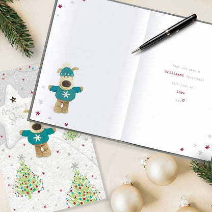 Boofle For A Special Son Christmas Card Embellished Cute Xmas Greeting Cards