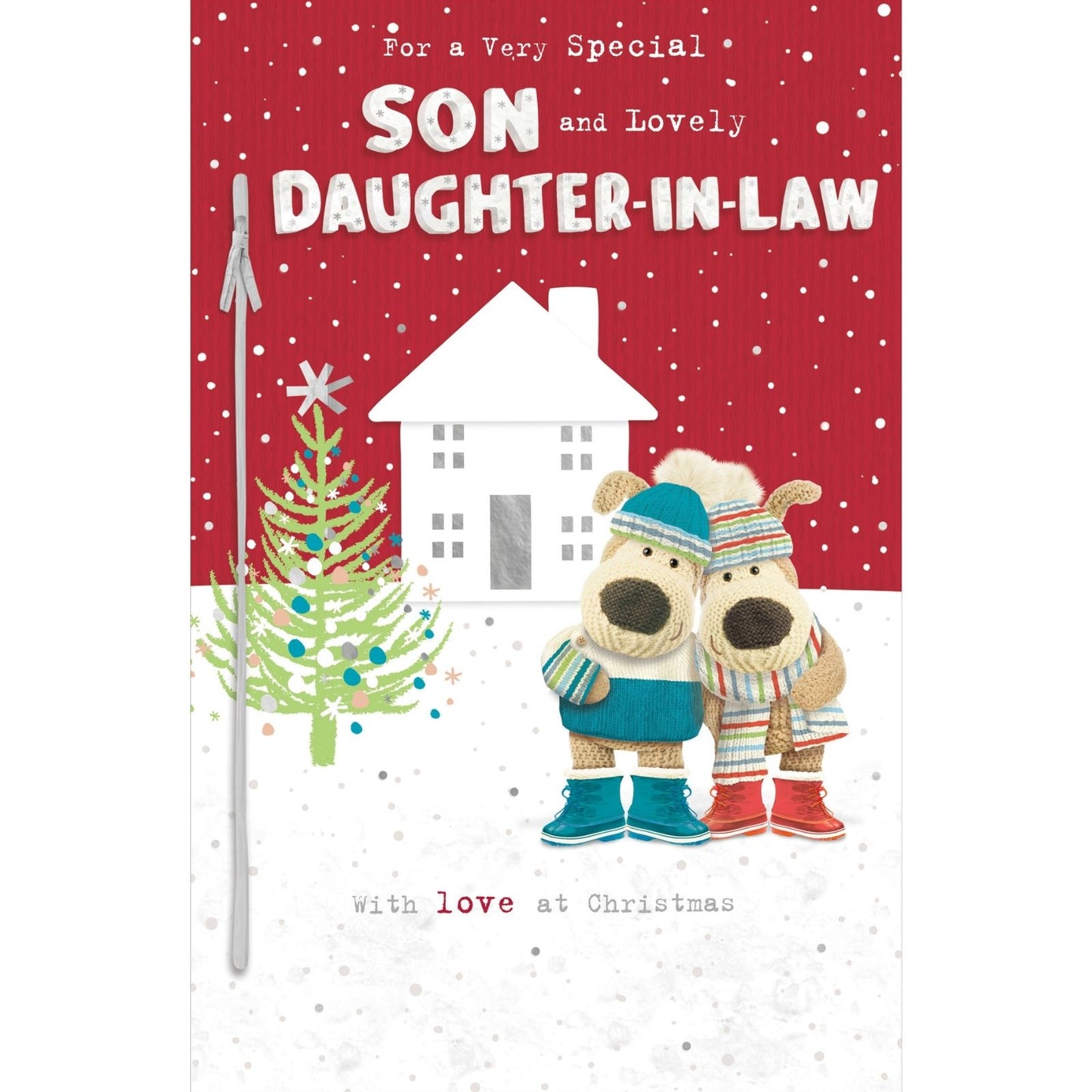 Boofle Son & Daughter-In-Law Christmas Card Embellished Cute Xmas Greeting Cards