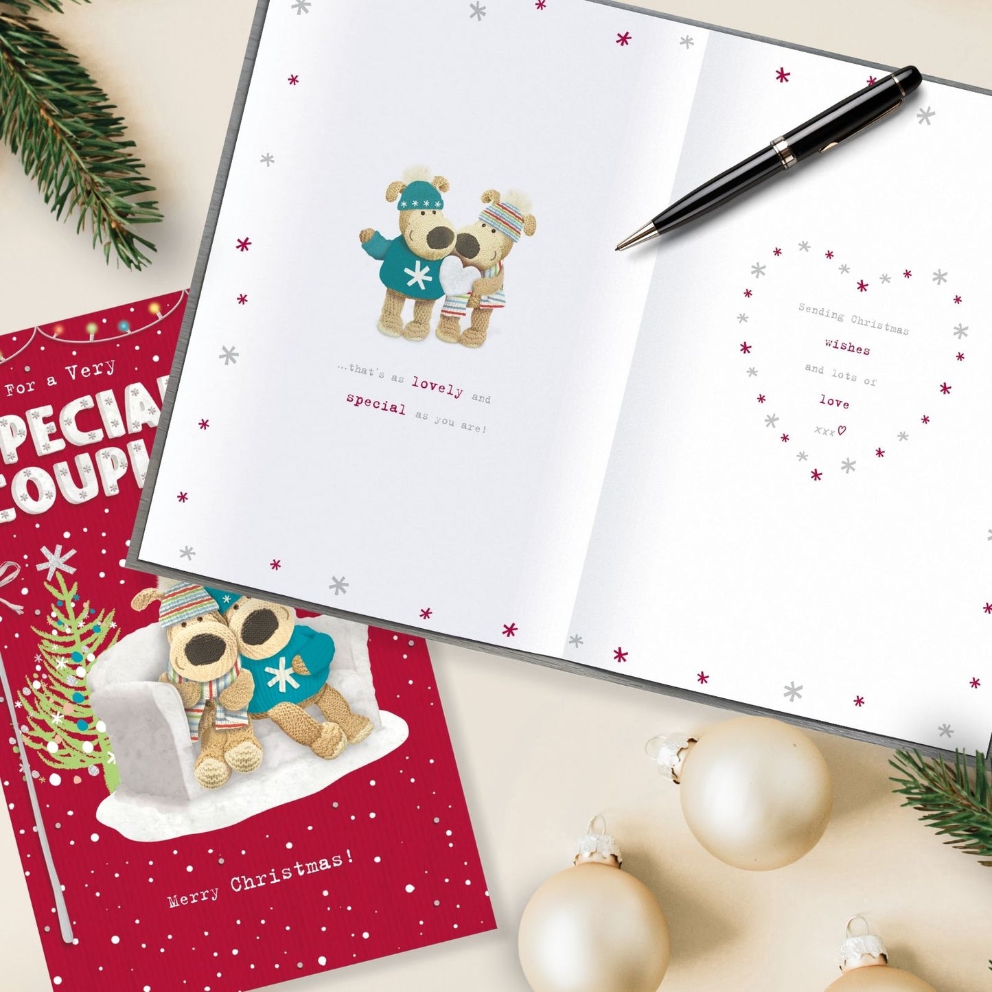 Boofle A Very Special Couple Christmas Card Embellished Cute Xmas Greeting Cards