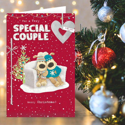 Boofle A Very Special Couple Christmas Card Embellished Cute Xmas Greeting Cards