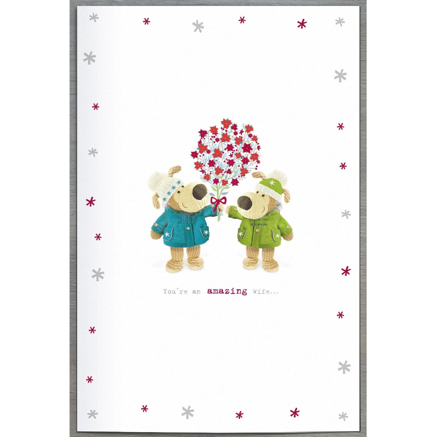 Boofle Gorgeous Amazing Wife Christmas Card Embellished Cute Xmas Greeting Cards