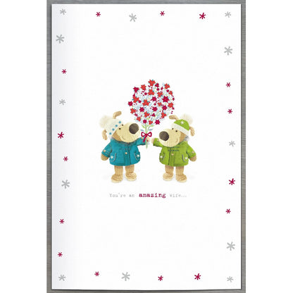 Boofle Gorgeous Amazing Wife Christmas Card Embellished Cute Xmas Greeting Cards