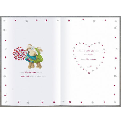 Boofle Gorgeous Amazing Wife Christmas Card Embellished Cute Xmas Greeting Cards