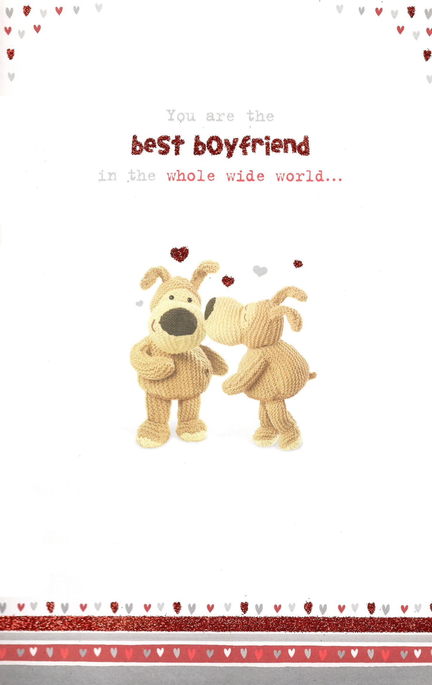 Boofle Valentine's Card For My Boyfriend Embellished Greeting Card