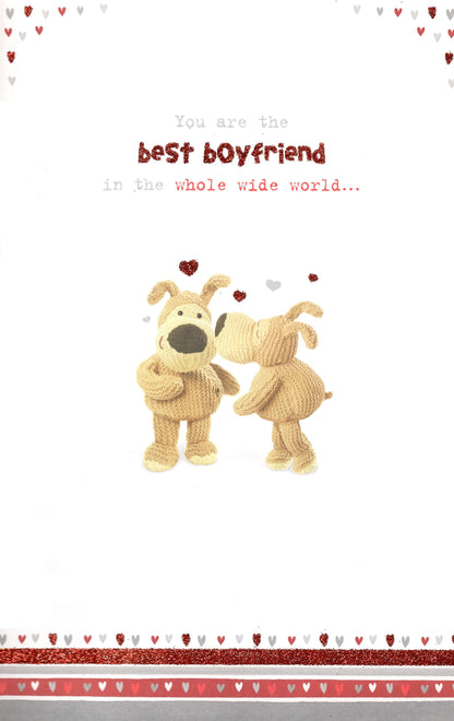 Boofle Valentine's Card For My Boyfriend Embellished Greeting Card