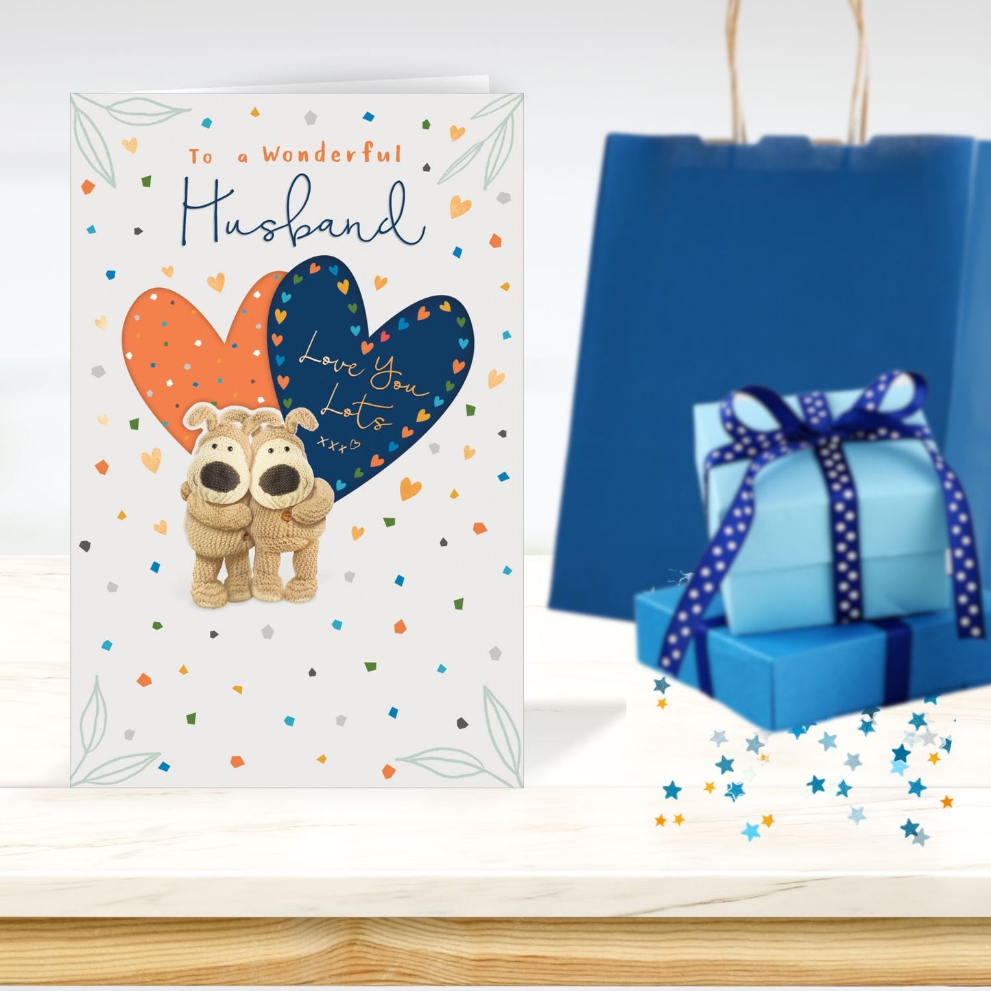 Boofle Wonderful Husband Playful Pups! Cute Father's Day Greeting Card