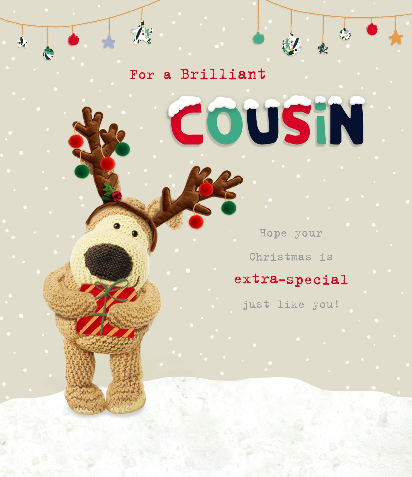 Boofle Brilliant Cousin Adorable Cute Reindeer Christmas Greeting Card