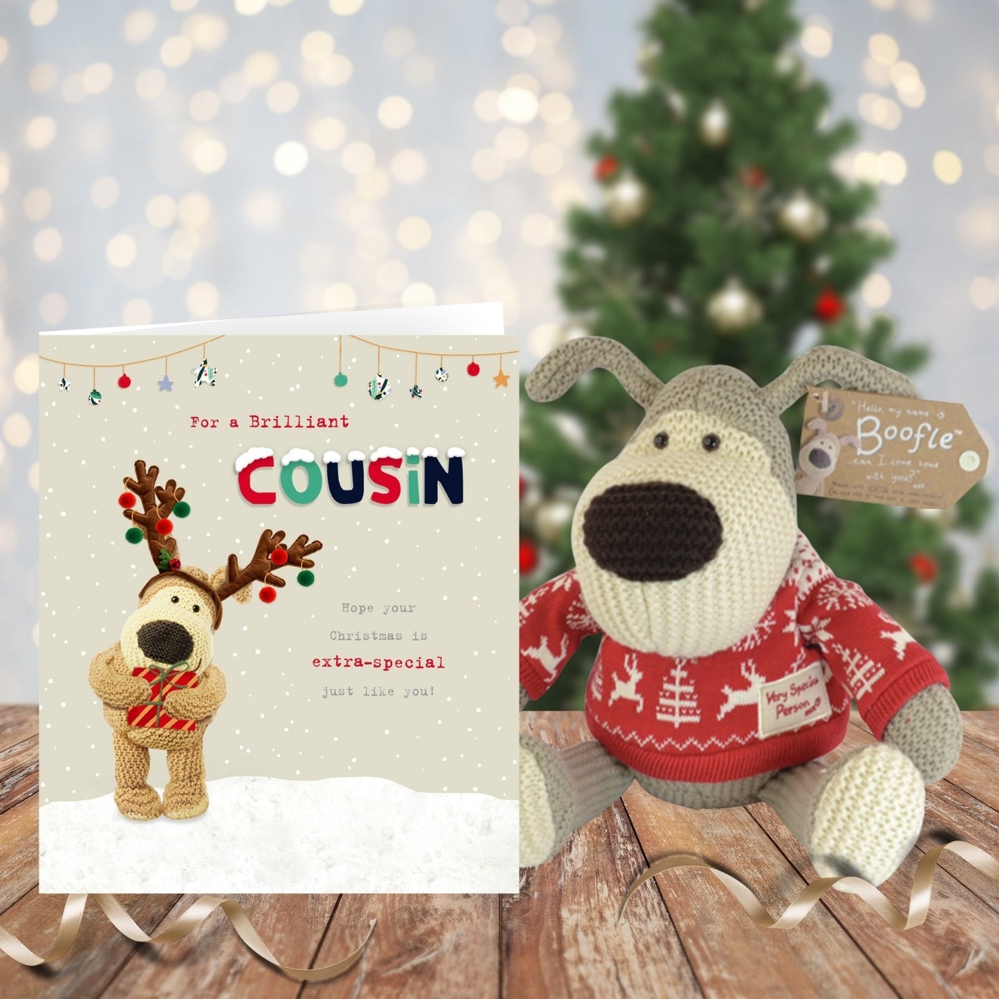 Boofle Brilliant Cousin Adorable Cute Reindeer Christmas Greeting Card