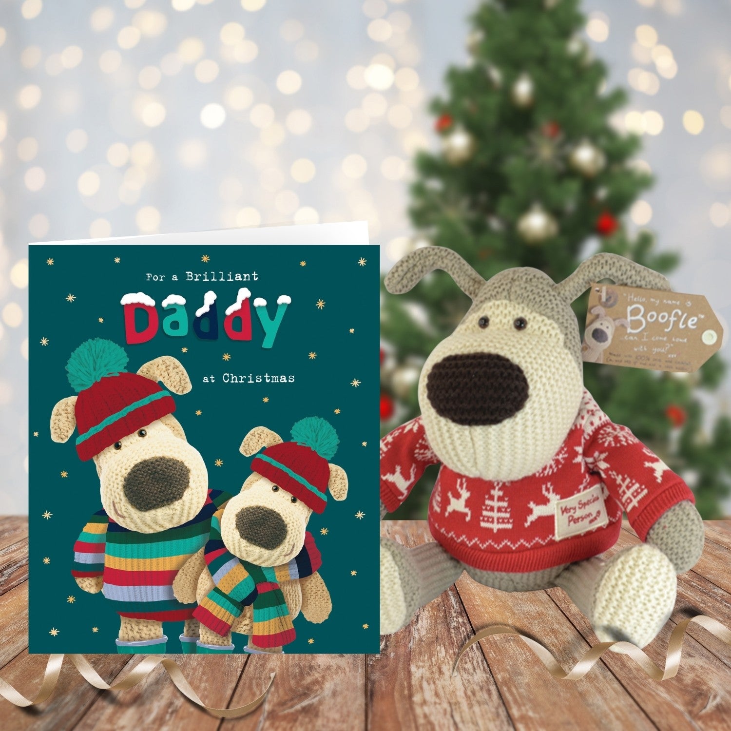 Boofle Weihnachtskarte Für Neffen – Niedliches Design Mit Goldfolie, 15,9 X 18,4 Cm