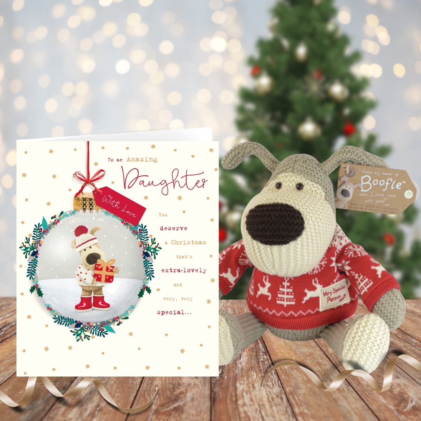 Boofle To An Amazing Daughter Beautiful Bauble Christmas Greeting Card