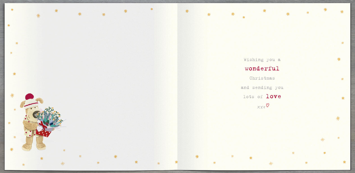 Boofle For A Very Special Godmother Cute Floral Christmas Greeting Card