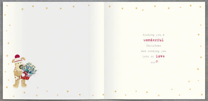 Boofle For A Very Special Godmother Cute Floral Christmas Greeting Card