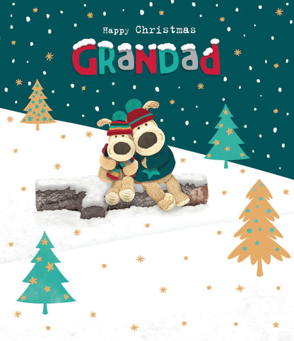 Boofle Happy Christmas Grandad Cute Snowy Snuggles Christmas Greeting Card