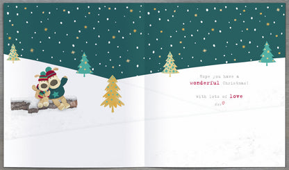 Boofle Happy Christmas Grandad Cute Snowy Snuggles Christmas Greeting Card