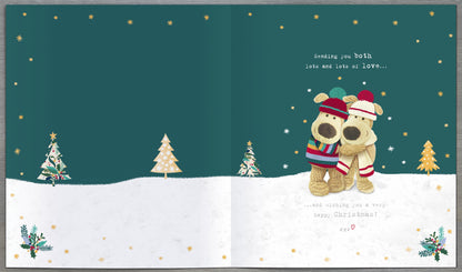 Bulls in the snow Biglietto d'auguri Colori delicati - vettore stock Bulls in the snow Biglietto d'auguri Colori delicati - vettore stock