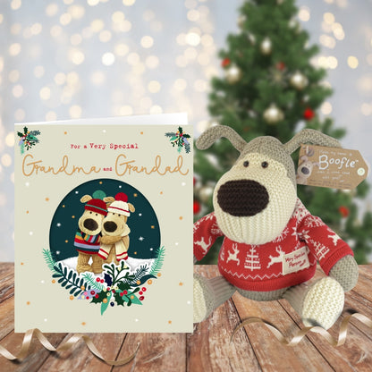 Boofle Special Grandma & Grandad Grand-Hug-Tastic Cute Christmas Greeting Card
