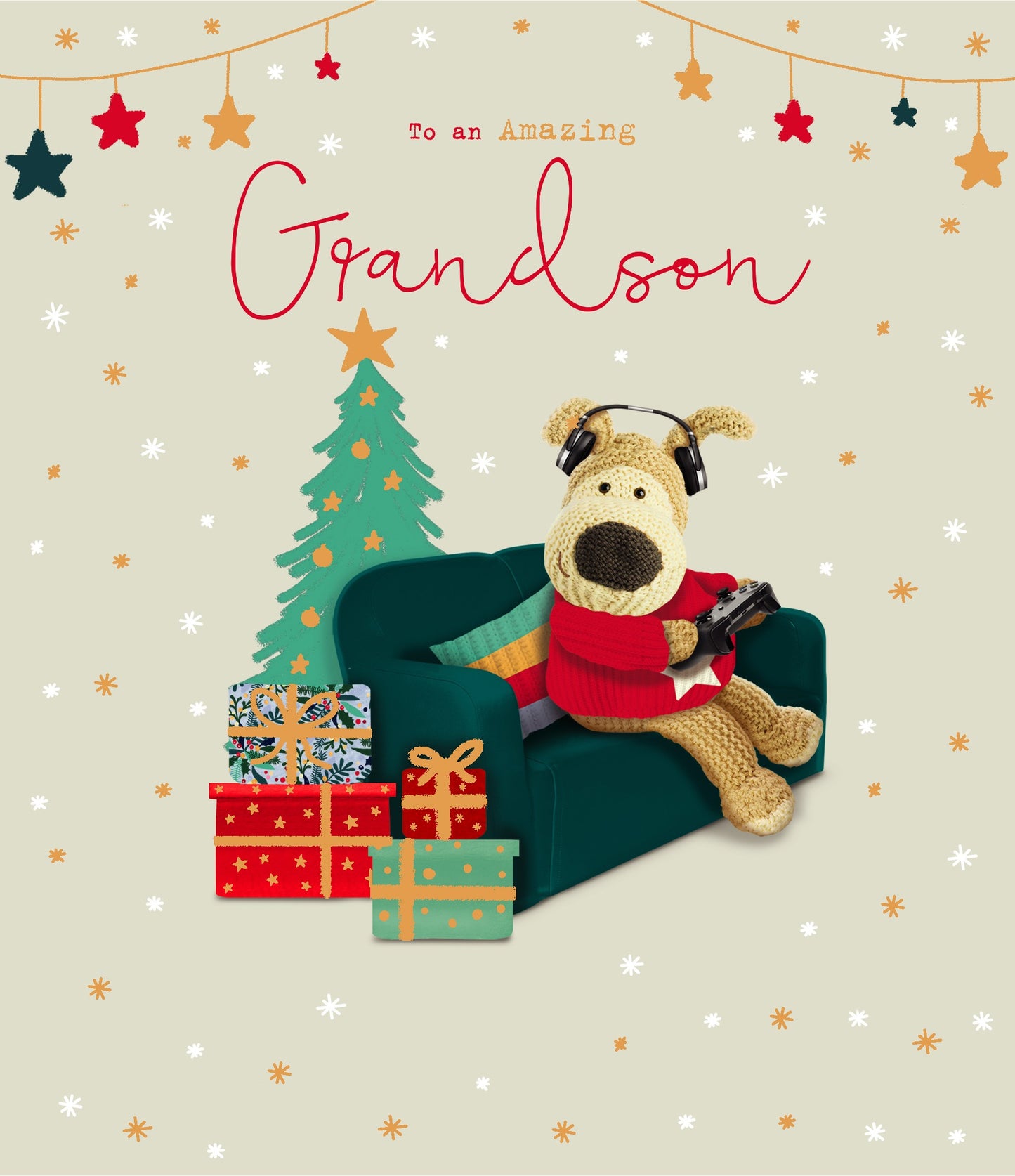 Boofle To An Amazing Grandson Cute Gaming Christmas Greeting Card