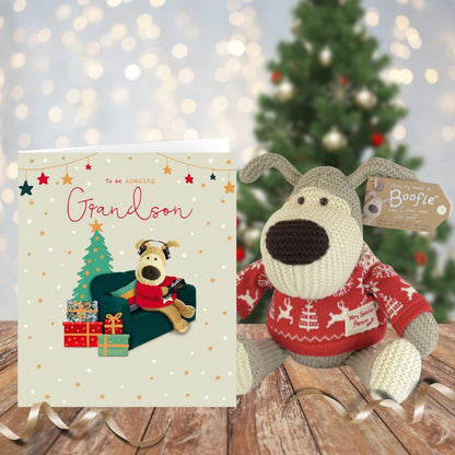 Boofle To An Amazing Grandson Cute Gaming Christmas Greeting Card