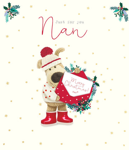 Boofle Just For You Nan Merry Christmas Cute Christmas Greeting Card