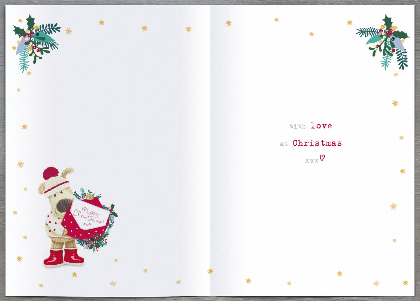 Boofle Just For You Nannie Snowy Poinsettia Cute Christmas Greeting Card