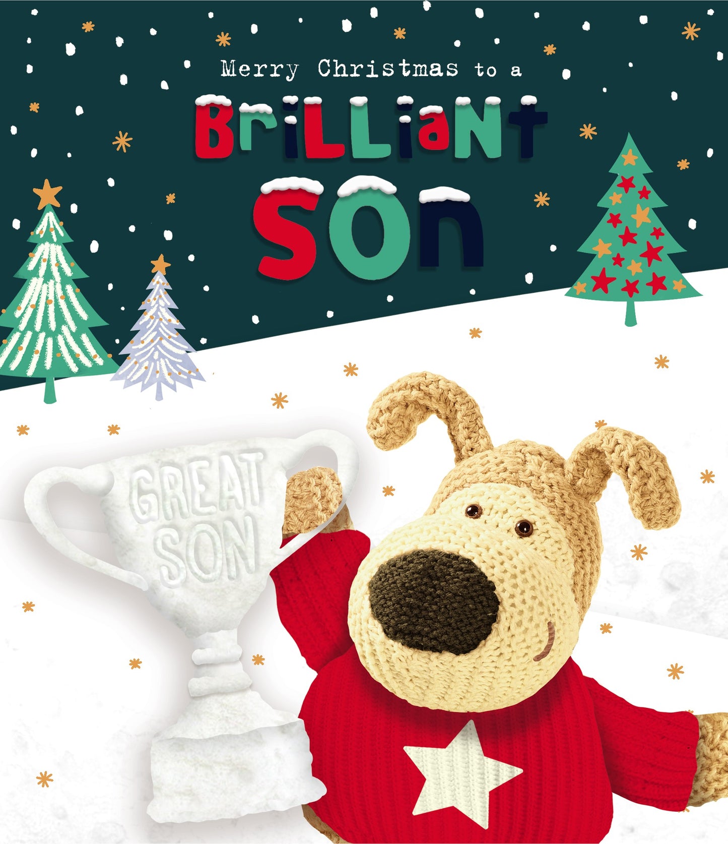 Boofle Merry Christmas To A Brilliant Son Cute Christmas Greeting Card