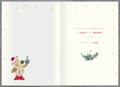 Boofle Embellished Loveliest Mum Ever Cute Bauble Christmas Greeting Card