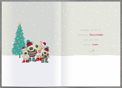 Boofle Embellished Son & Daughter-In-Law & Family Cute Christmas Greeting Card