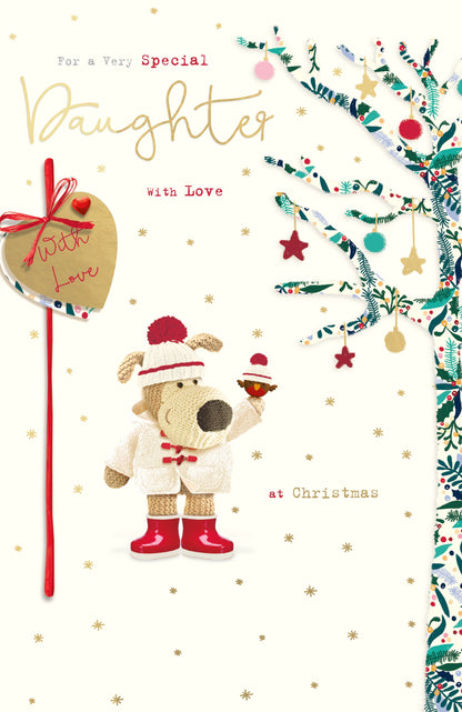 Boofle Embellished For A Very Special Daughter Cute Christmas Greeting Card