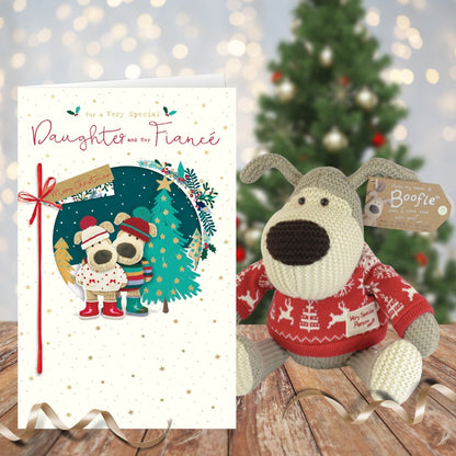 Boofle Embellished Daughter & Fiancé Boofle Cute Christmas Greeting Card