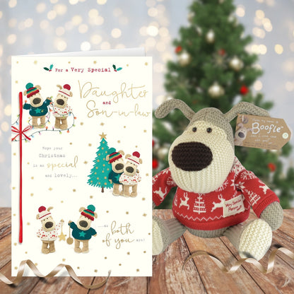Boofle Embellished Special Daughter & Son-In-Law Cute Christmas Greeting Card