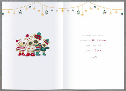 Boofle Wrapped In Scalf Daughter & Boyfriend Christmas Card - Occasion Cards